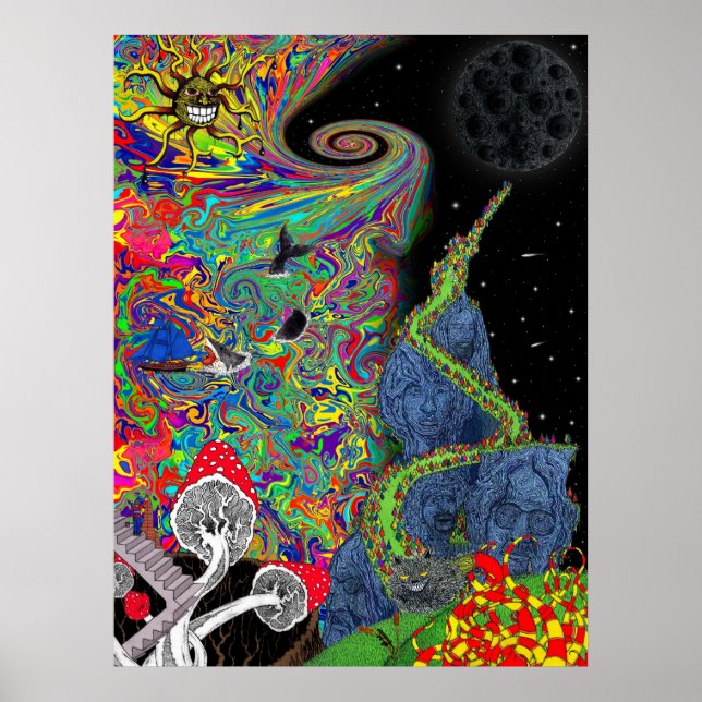 Poster Paysage psychédélique (Devant)