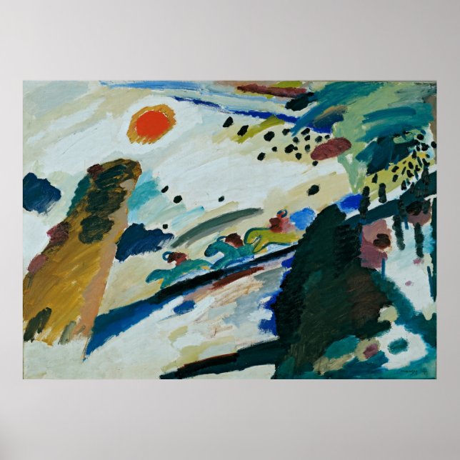 Poster Paysage romantique par Wassily Kandinsky (Devant)