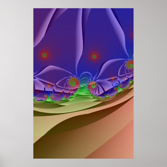 Poster Paysage roswellien | Arc-en-ciel Fractal Art (Devant)