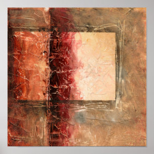 Poster Paysage rouge Abstrait