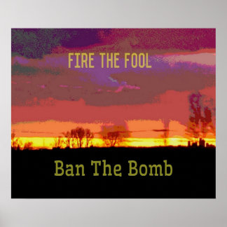 Poster Paysage rouge #Banthebombe résistance politique