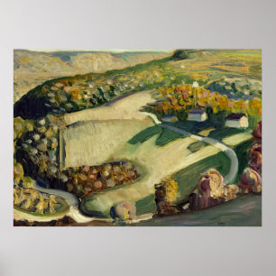 Poster Paysage rural par Grant Wood