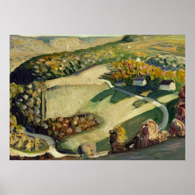 Poster Paysage rural par Grant Wood (Devant)