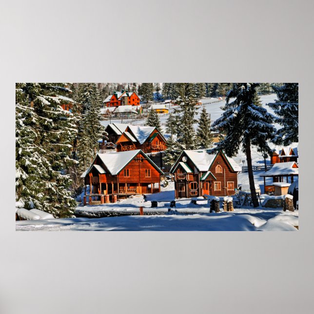 Poster Paysage, ski, neige, hiver, actif, air, froid, (Devant)