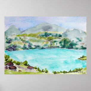 Poster Paysage suisse aquarelle
