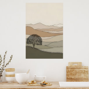 Poster Paysage texturé calme