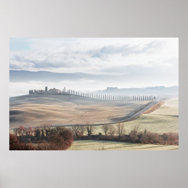 Poster Paysage Toscane Couleurs douces (Devant)