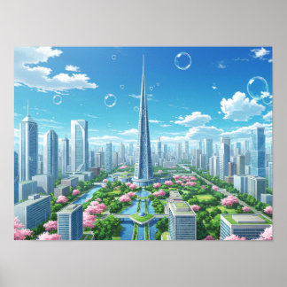 Poster Paysage urbain Art Abstrait Conception architectur
