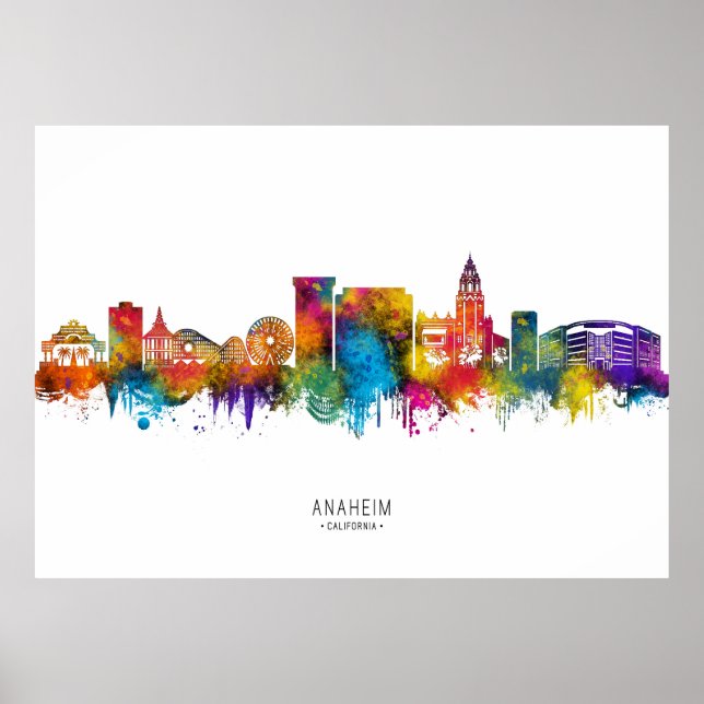 Poster Paysage urbain d'Anaheim Californie (Devant)