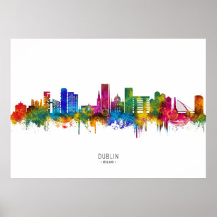 Poster Paysage urbain de Dublin Irlande