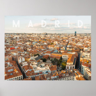 Poster Paysage urbain de Madrid Espagne Photo de voyage