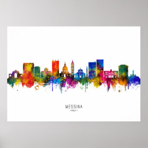 Poster Paysage urbain de Messine Italie
