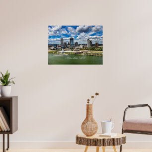 Poster paysage urbain de Milwaukee, Wisconsin,