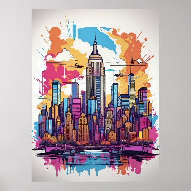 Poster Paysage urbain de New York (Devant)