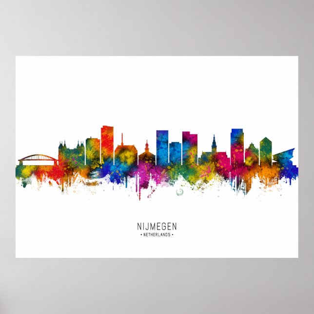 Poster Paysage urbain de Nimègue, Pays-Bas (Devant)