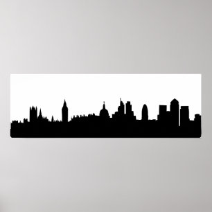 Poster Paysage urbain de silhouette d'horizon de Londres