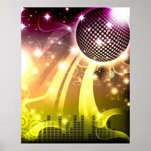Poster paysage urbain disco