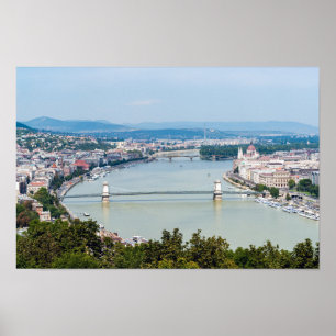 Poster Paysage urbain du Danube à Budapest - Hongrie