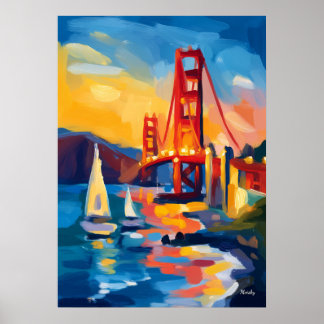 Poster Paysage urbain fauviste de San Francisco – Golden