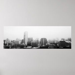 Poster Paysage urbain noir et blanc