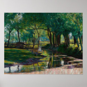 Poster Paysage vert avec un ruisseau (1891) Wladyslaw Pod