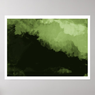 Poster Paysage vert foncé