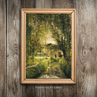 Poster Paysage vintage, Maison de campagne