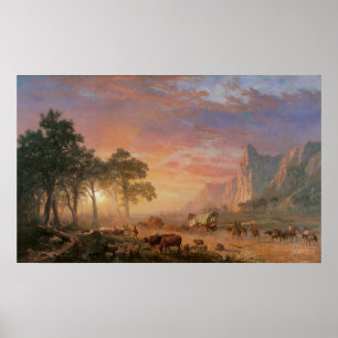 Poster Paysage vintage, sentier de l'Oregon par Bierstadt