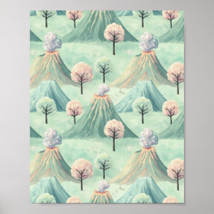 Poster Paysage volcanique lunaire - Art Imaginaire Imprim