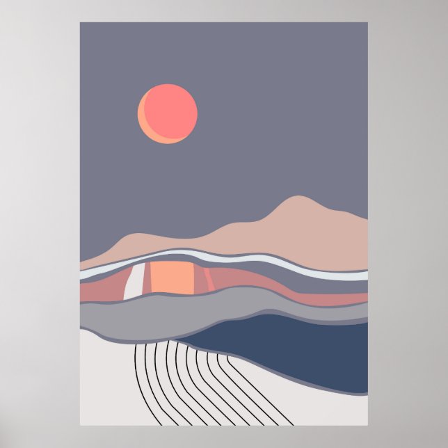 Poster Paysages bleus (Devant)