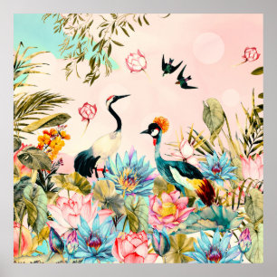 Poster Paysages des oiseaux au paradis