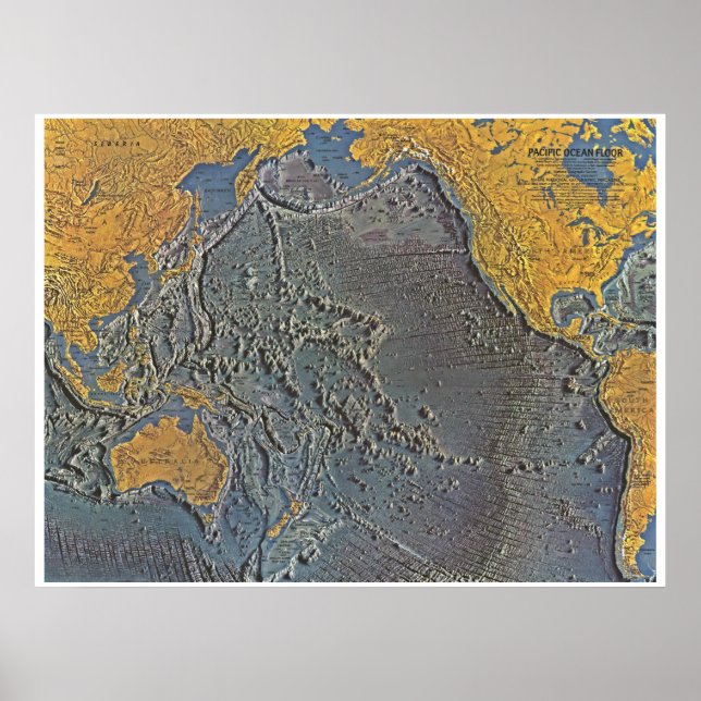 Poster " Pazifik : 1969/heute - Meeresboden Karte (Devant)