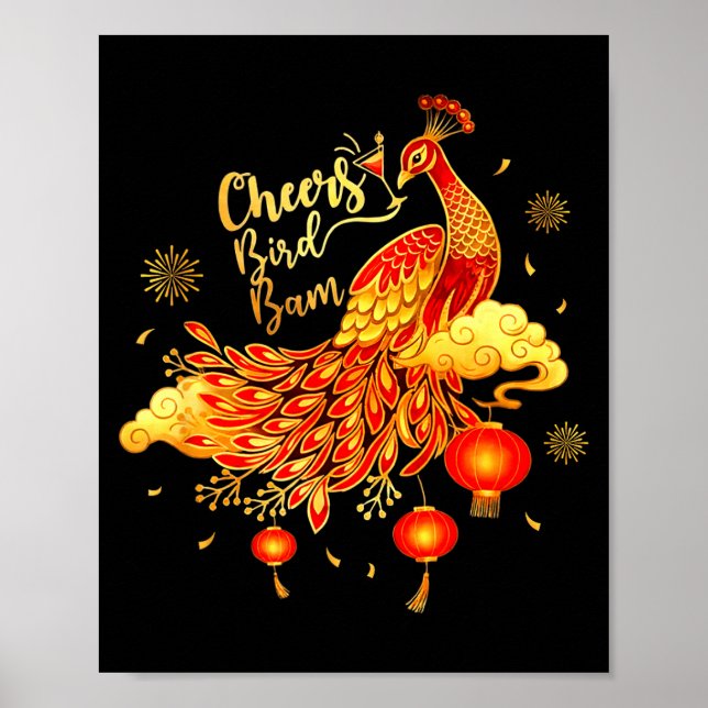 Poster Pea Mahjong Cheers Bird Bam Chinese Mah Jong Game  (Devant)