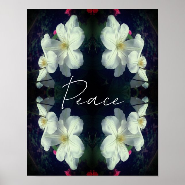 Poster Peace Clematis Fleur Abstraite Inspiration (Devant)