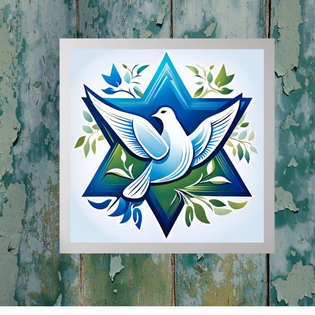 Poster Peace Dove et Star de David (Créateur téléchargé)