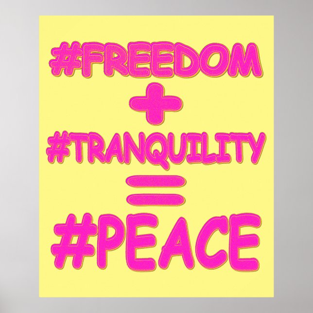 Poster "PEACE EQUATION" Mignonne conception. Commandez dè (Devant)