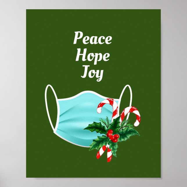 Poster Peace Hope Joy Mask & Sucres de canne (Devant)