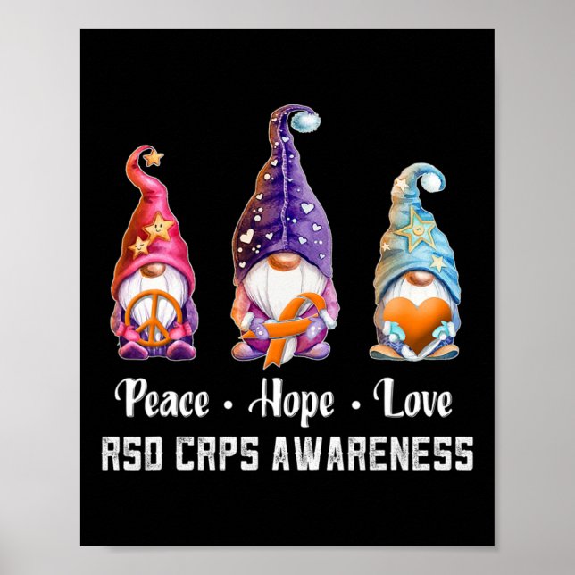 Poster Peace Hope Love Gnomes RSD RCPS Sensibilisation (Devant)