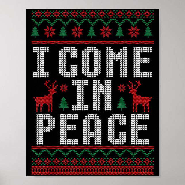 Poster Peace I Come In Peace Couple Matching Ugly Christm (Devant)
