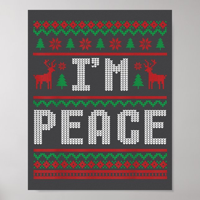 Poster Peace I Come In Peace Couple Matching Ugly Christm (Devant)