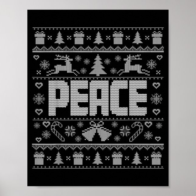 Poster Peace I Come In Peace Couple Matching Ugly Christm (Devant)
