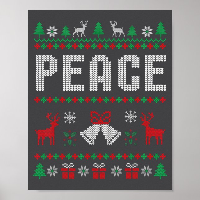 Poster Peace I Come In Peace Couple Matching Ugly Christm (Devant)