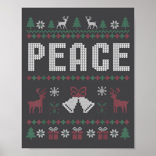 Poster Peace I Come In Peace Couple Matching Ugly Christm (Devant)