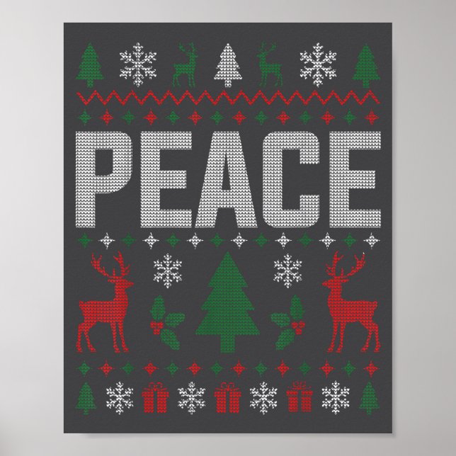 Poster Peace I Come In Peace Couple Matching Ugly Christm (Devant)