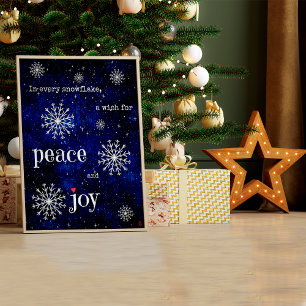 Poster Peace Joie Starry Nuit Noël Voeux Fêtes