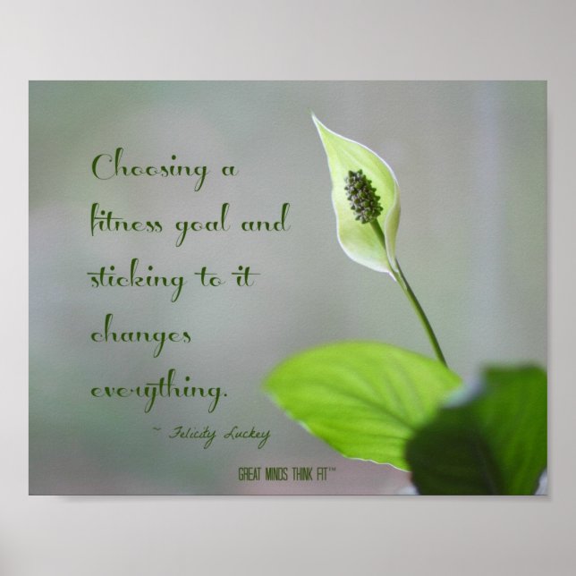 Poster Peace Lily avec objectifs de remise en forme (Devant)