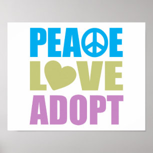 Poster Peace Love Adopter