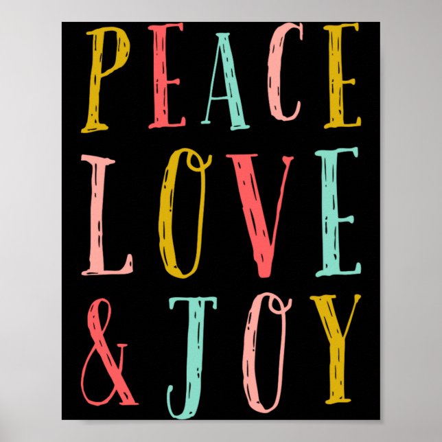 Poster Peace Love And Joy Whimsical Holiday Toddler  (Devant)
