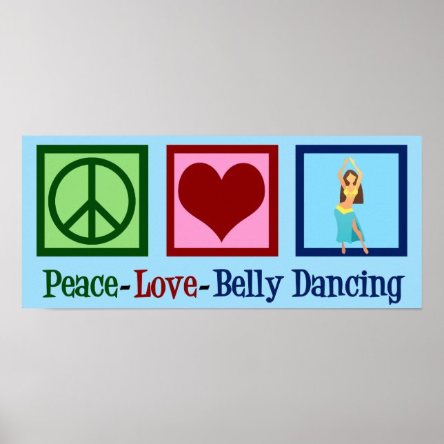 Poster Peace Love Belly Dancing (Devant)