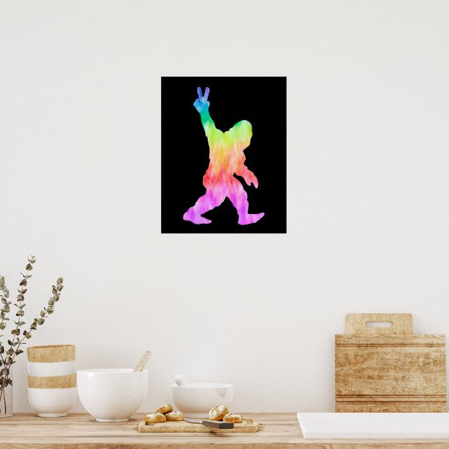 Poster Peace Love Bigfoot (Cuisine)